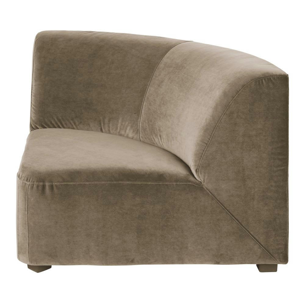 Virgile - Angle pour canapé modulable en velours beige