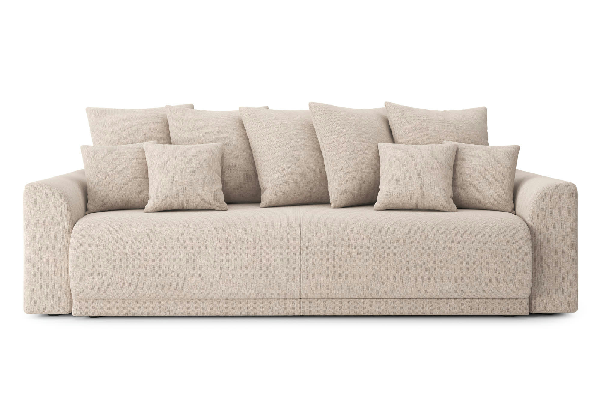 NOVA - Canapé droit convertible en tissu 3 places beige