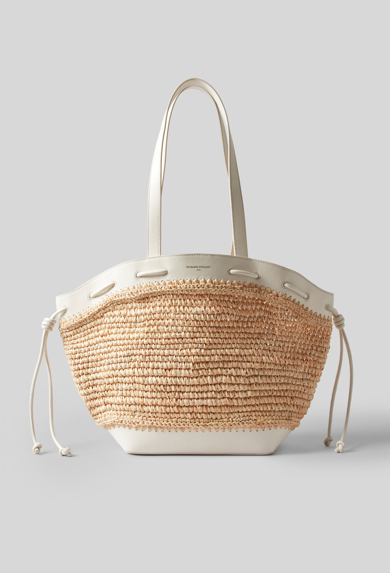 Panier Alban raphia cuir