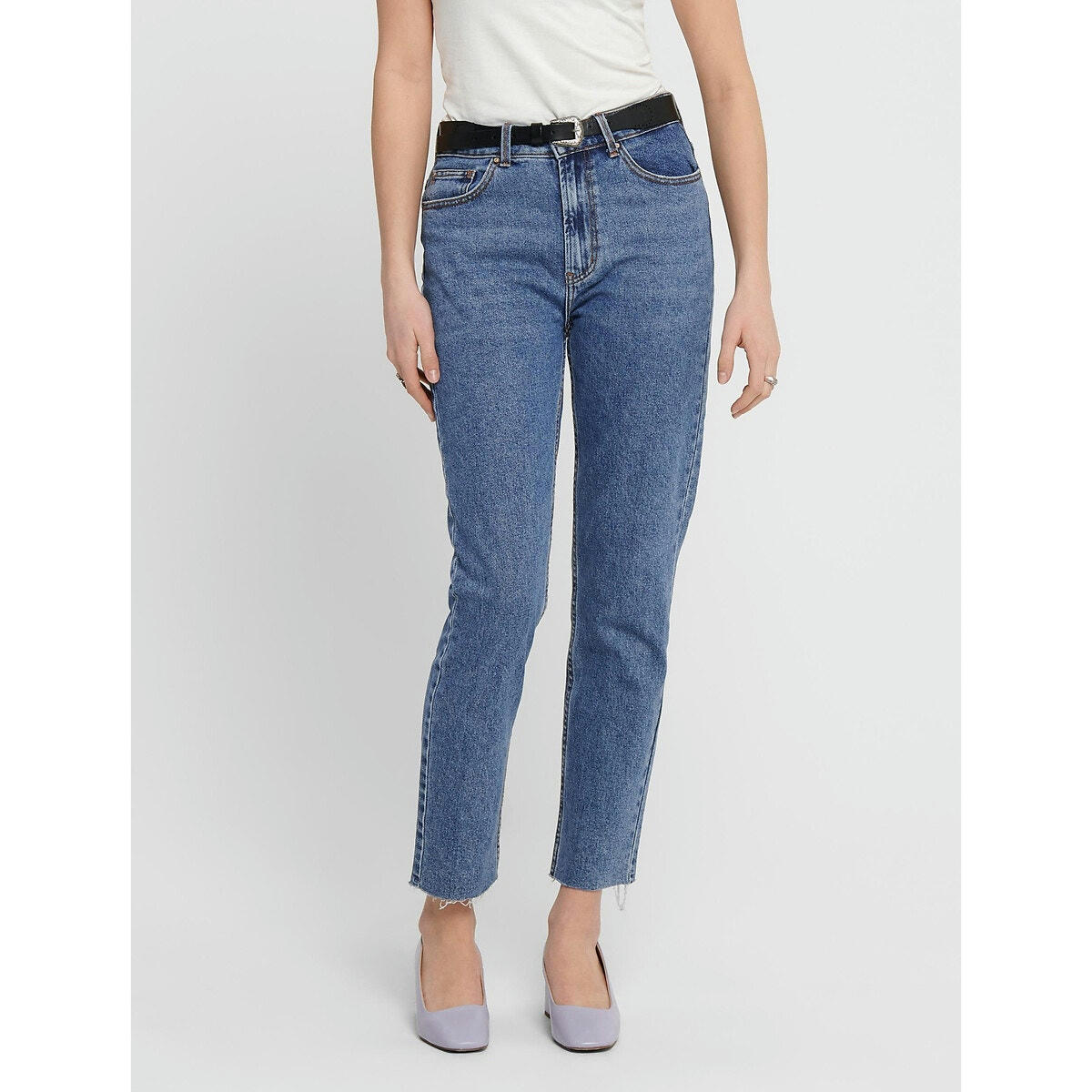 Jean droit, taille haute
