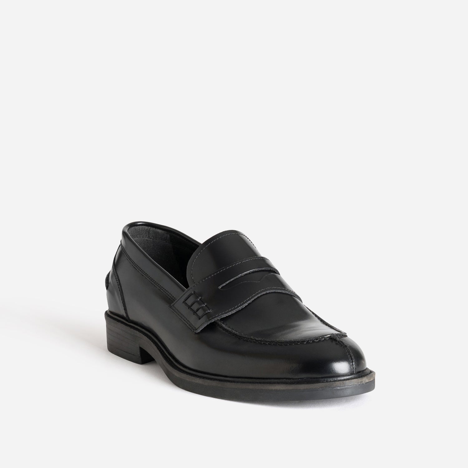 Mocassin noir cuir