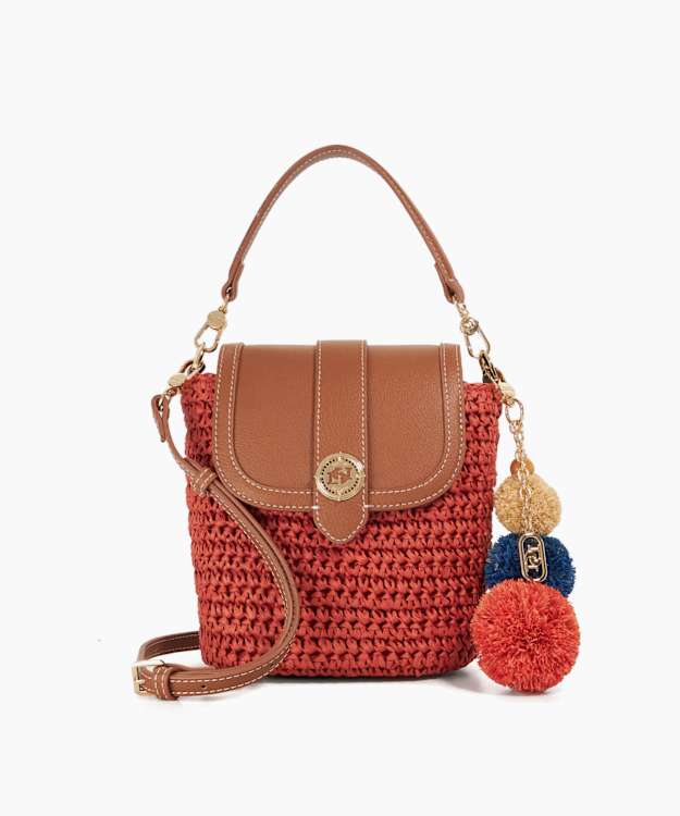 Dimple Red - Raffia Crossbody Bag