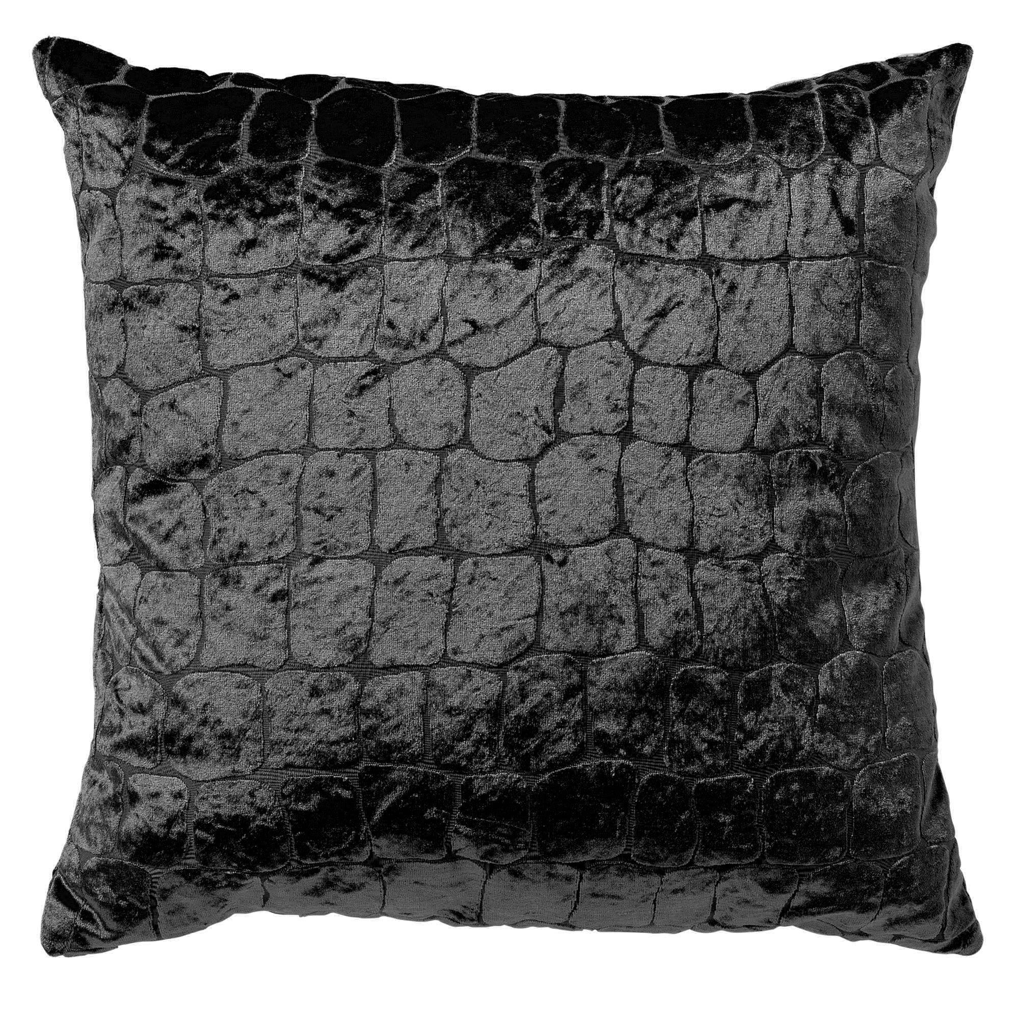 Colette - Coussin - noir en velours 45x45 cm avec imprimé animalier