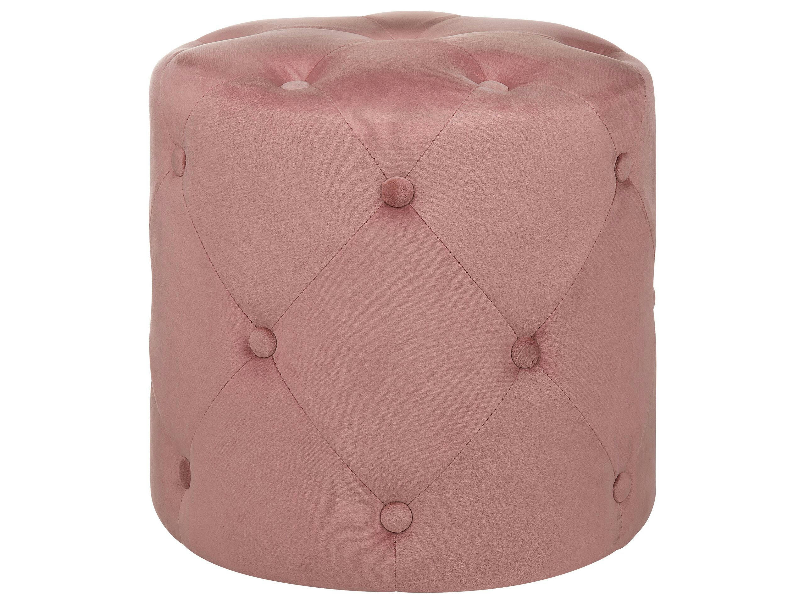 COROLLA - Pouf en velours rose poudré ⌀ 40 cm