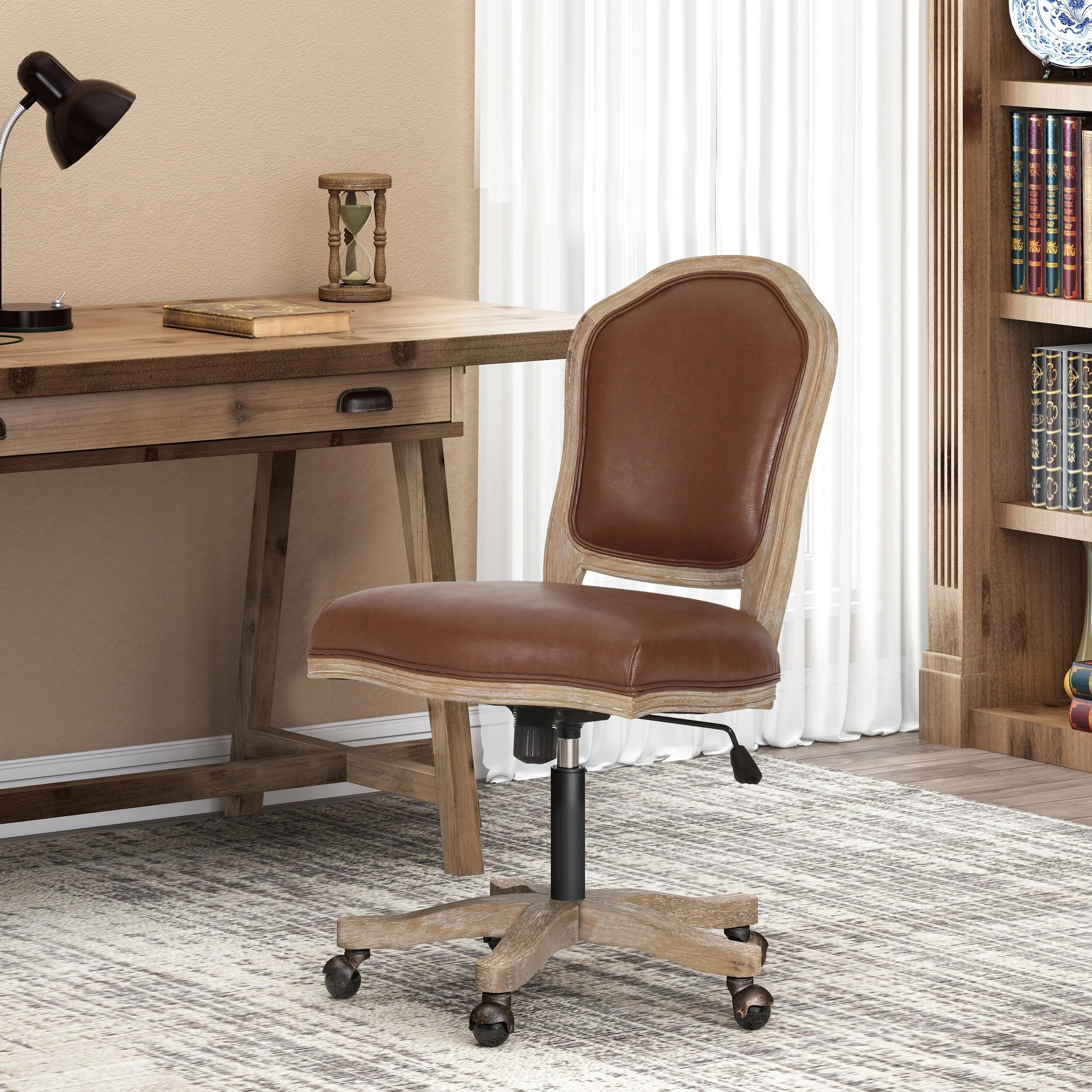 Scilley Upholstered Swivel Office Chair by Christopher Knight Home