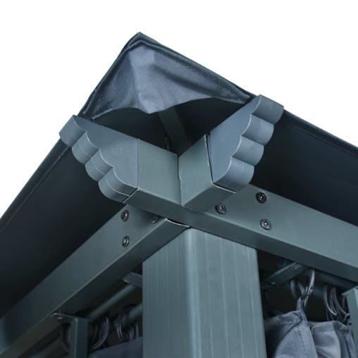 NNEVL Gazebo with Curtain 400x300 cm Anthracite Aluminium