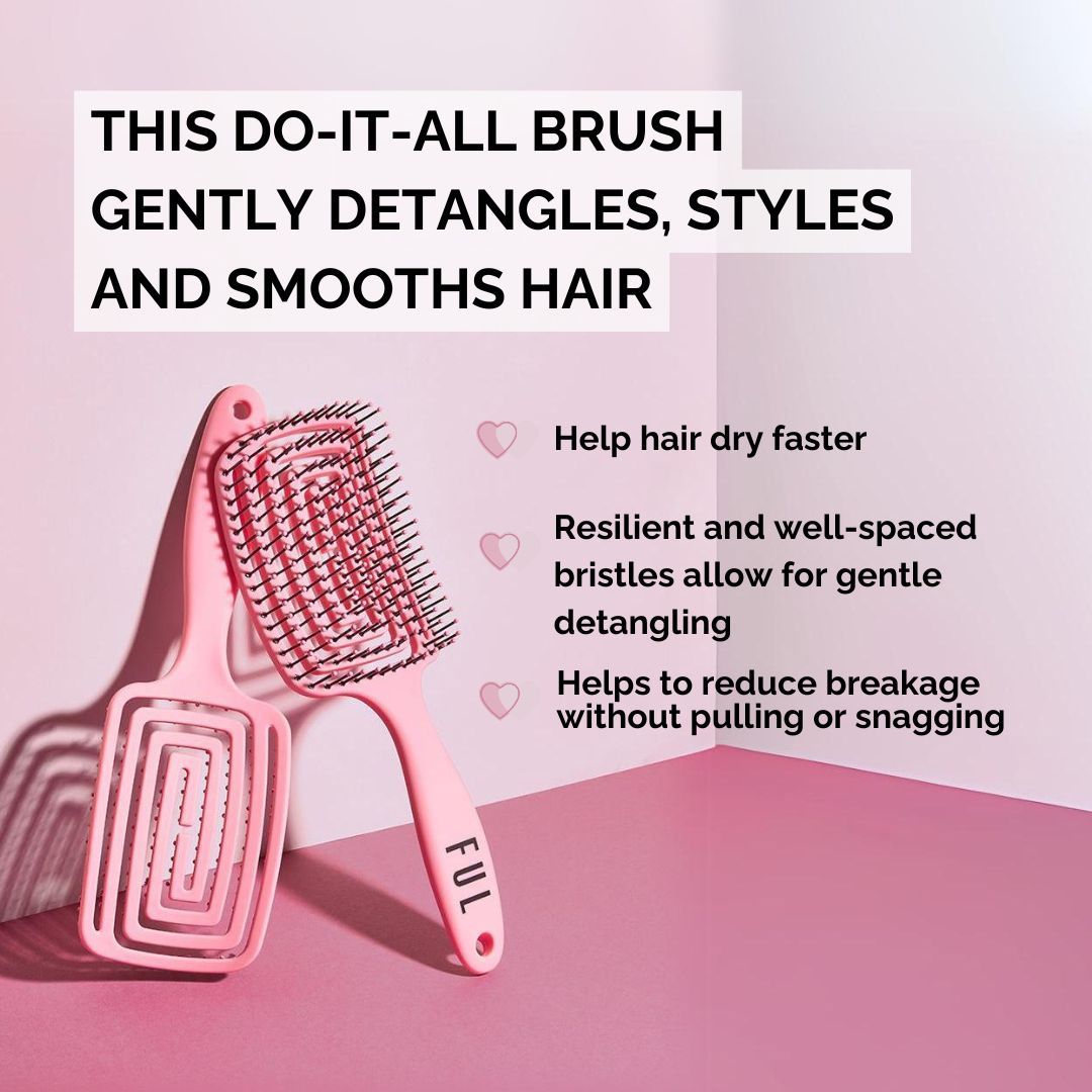 FUL Vented Hair Brush – Fast Blowdry Detangler with Anti-Static, Frizz Control Design