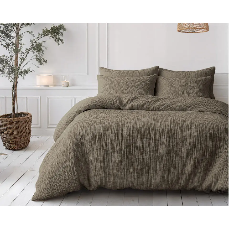 Dekbed zonder Overtrek �?Luxe Mousseline �?Superzacht Katoen �?Taupe 200x200