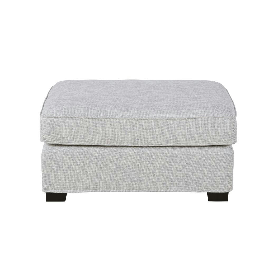 Milano - Pouf pour canapé modulable en textile recyclé gris clair chiné