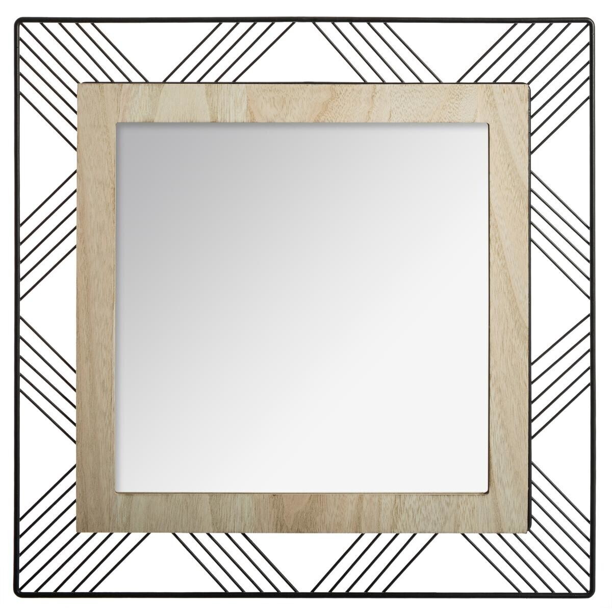 Mirror"Joe" Black metal, 45x45 cm
