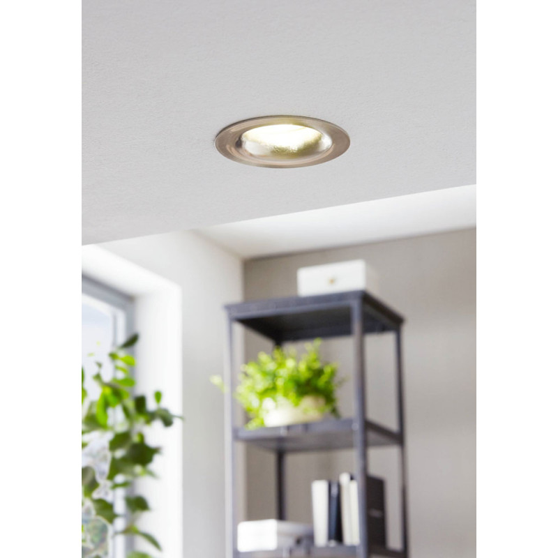 Spot encastrable LED Saliceto nickel mat dimmable Ø 8,8 cm 6 W EGLO