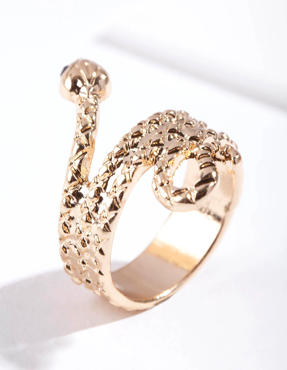 Gold Etched Snake Ring
