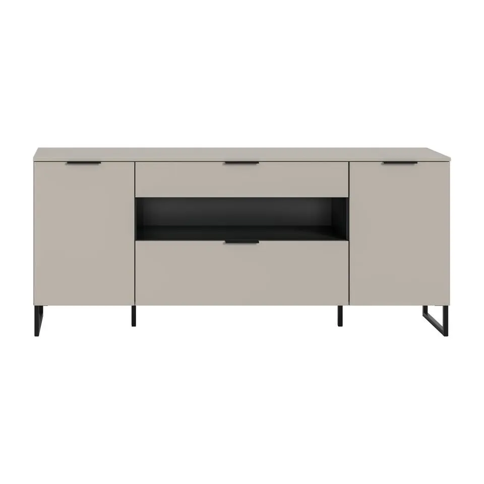 Hioshop Noida dressoir 2 deuren- 1 vouwdeur- 1 lade- 1 plank kasjmier decor