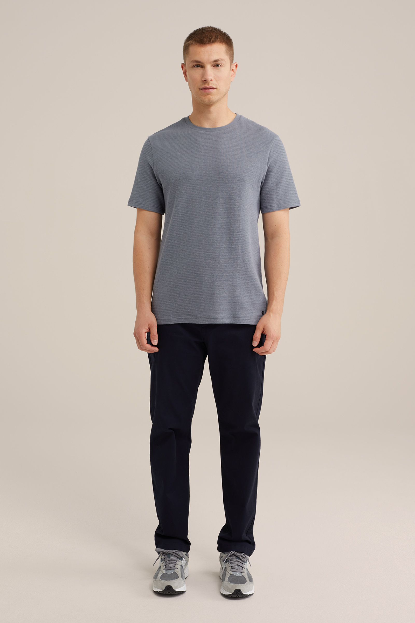 Heren Regular fit T-shirt met structuur