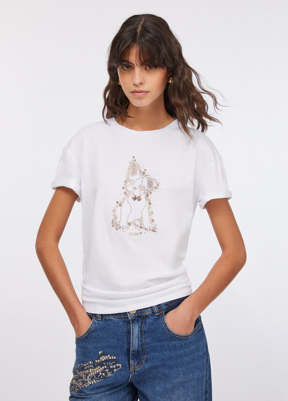 T-shirt con strass