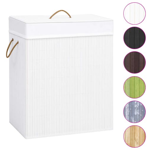 NNEVL Bamboo Laundry Basket White 83 L