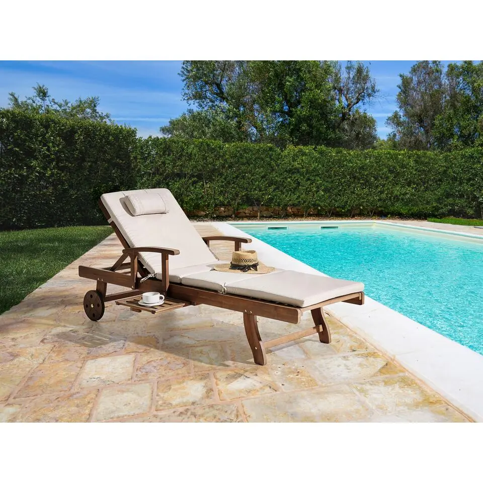 AMANTEA PREMIUM II - Tuinligstoel - Lichtbeige - Acaciahout