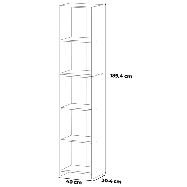 Regał do salonu dąb sonoma 40cm pella książki segregatory