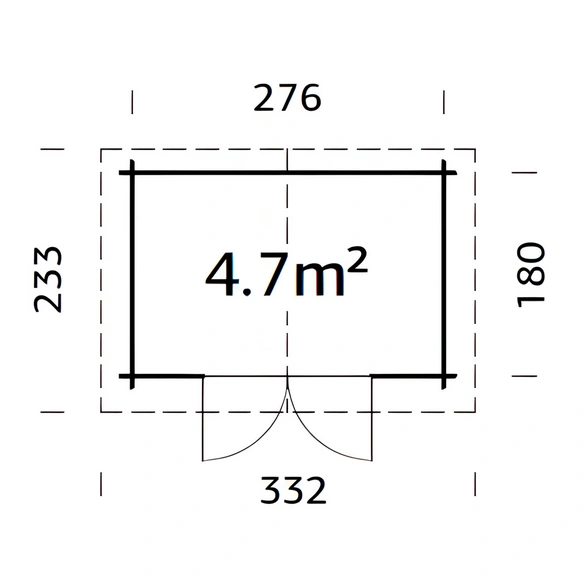 Gartenhaus »Valentine«, Holz, BxHxT: 332 x 236 x 180 cm (Außenmaße inkl. Dachüberstand)