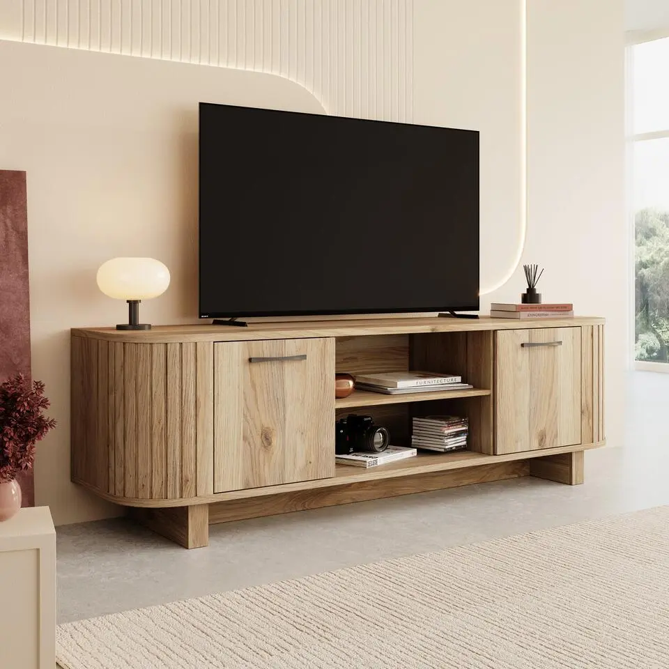 Meubella - Falero - TV-Meubel - Eikenpatroon - 189x50x59 cm