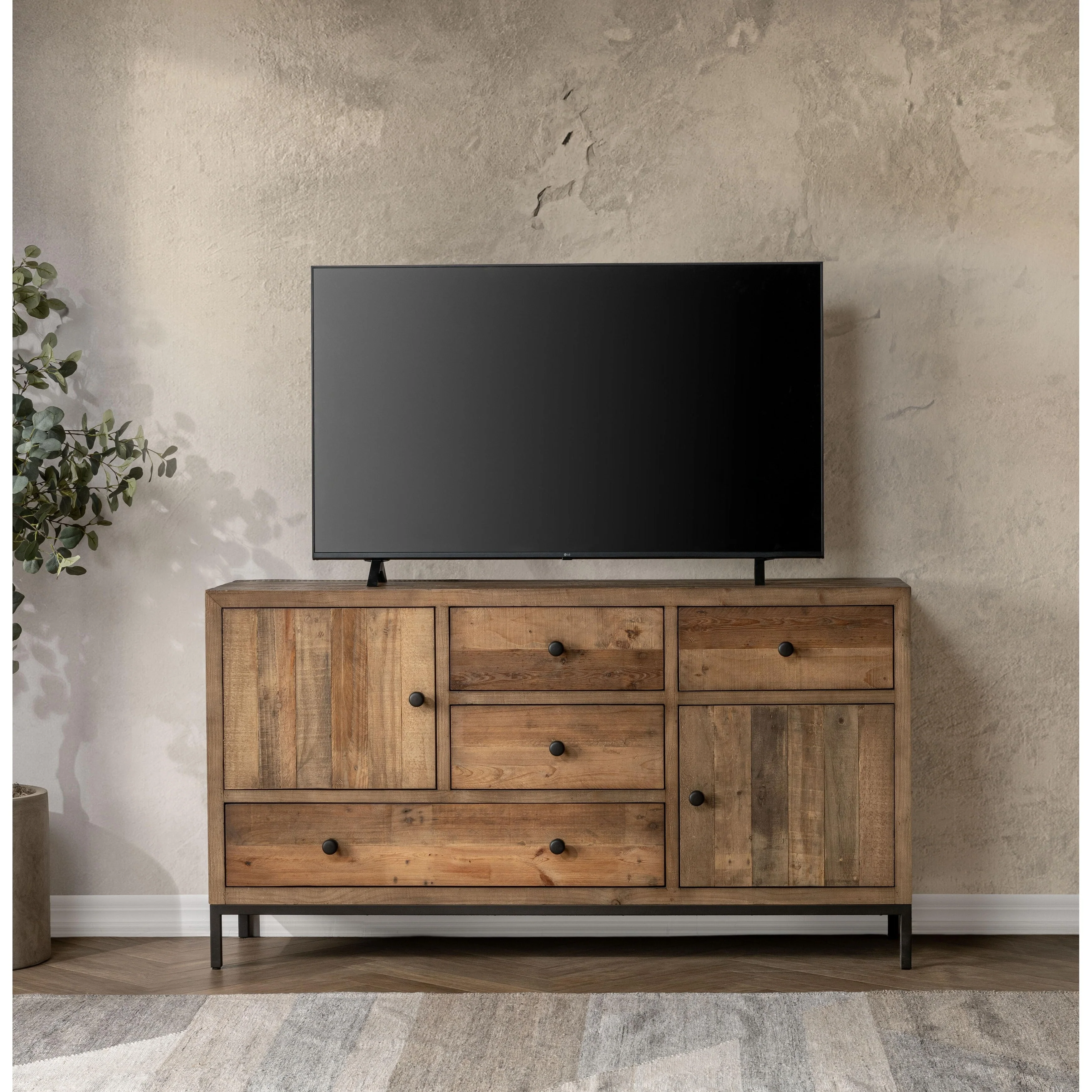 Dita Reclaimed Pine Wood Sideboard Buffet by Kosas Home