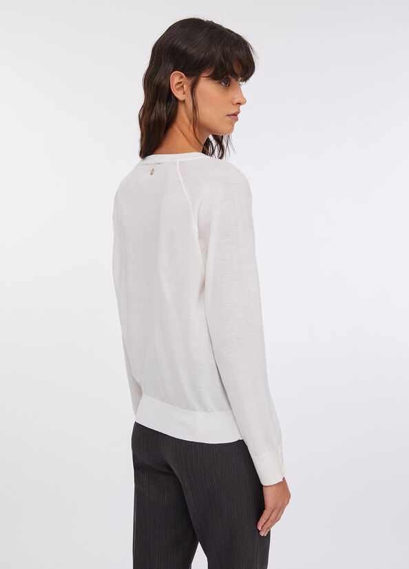Maglia in lana con pizzo