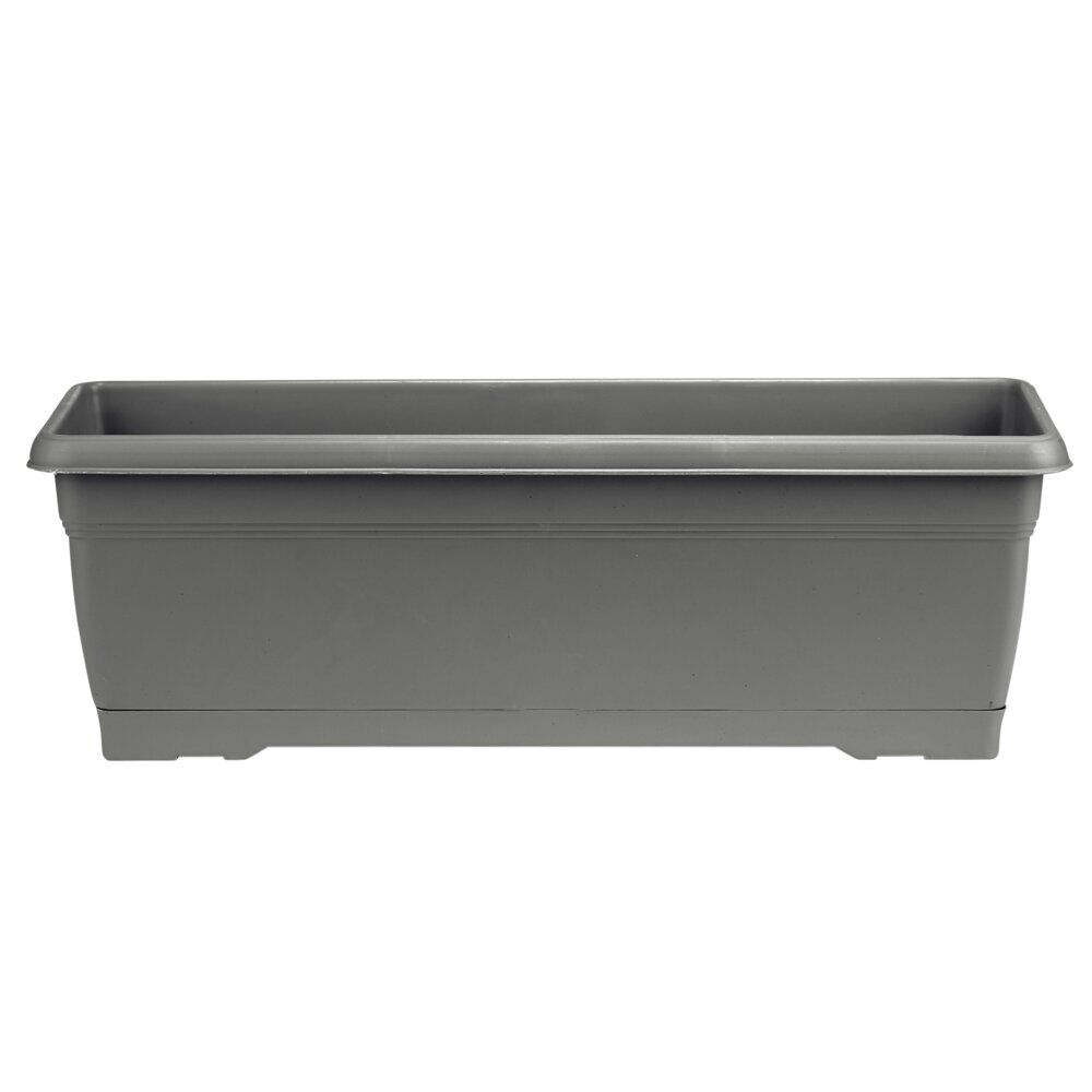 Jardinière 10L plastique gris anthracite 52x19,5xH17,5cm
