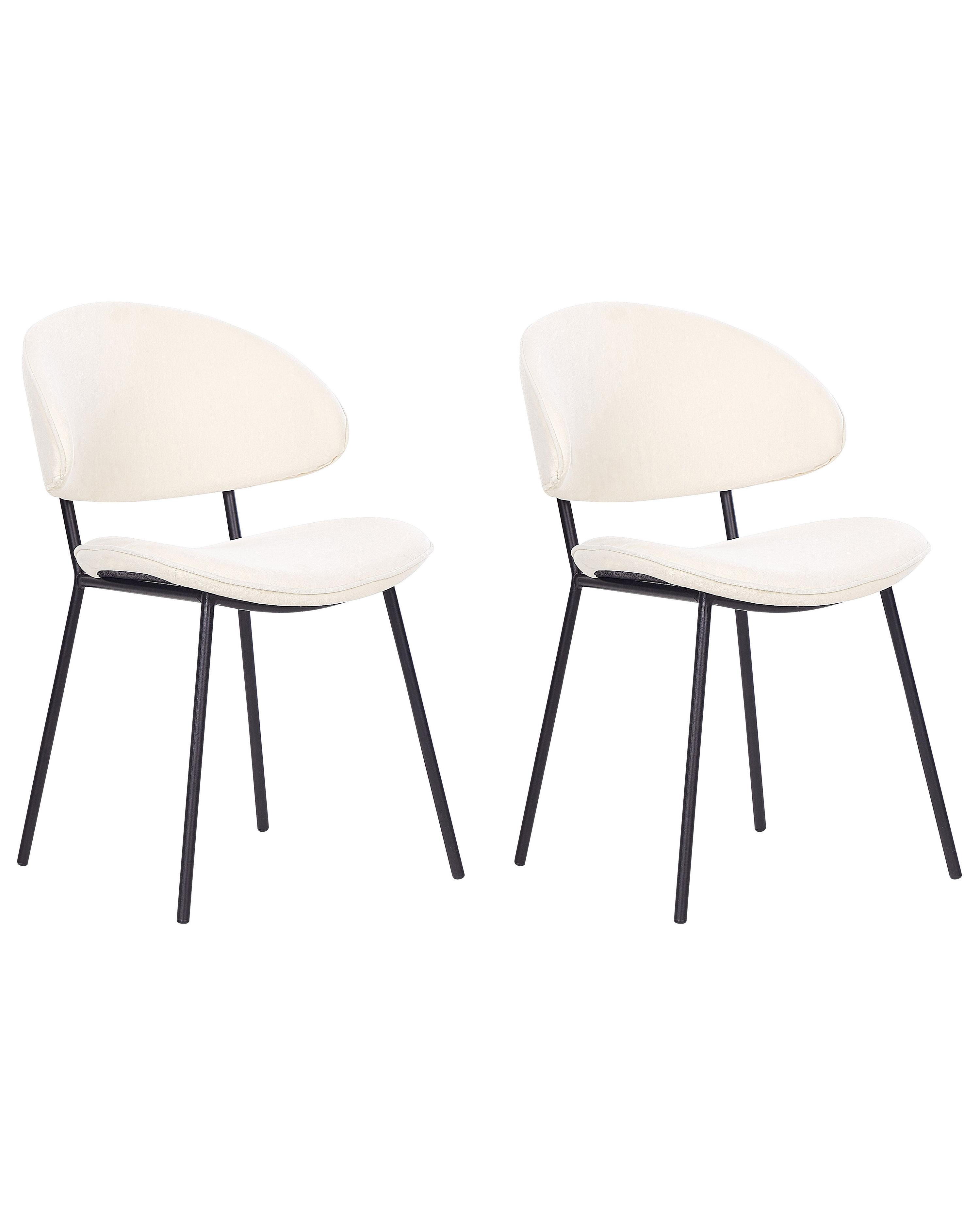 Set of 2 Bar Chairs KIANA Light Beige