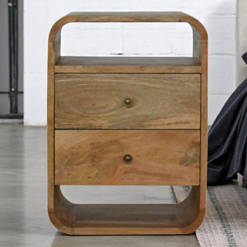 Artisan Furniture Solid hout Londen Nachtkastje met 2 Lades