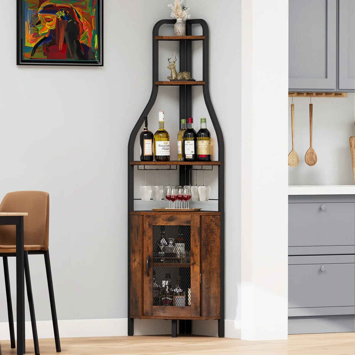 Moasis 71 Industrial Corner Wine Rack - 15.7L x 15.7W x 71H