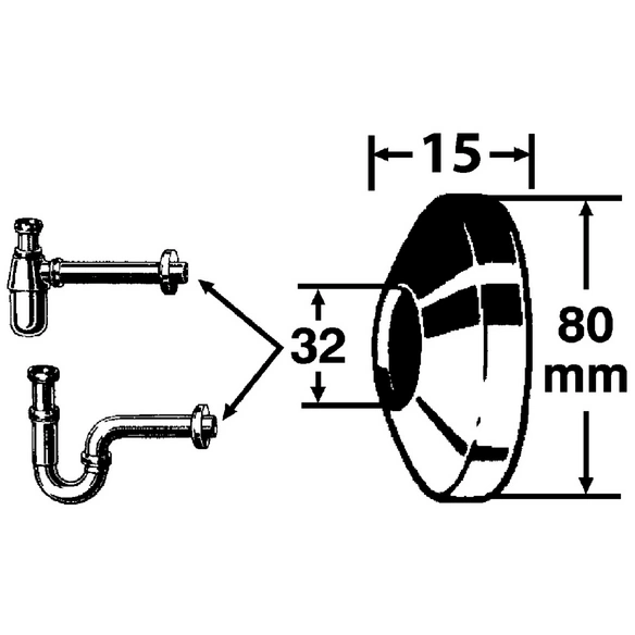 Ablauftechnik, für Waschtische, Metall