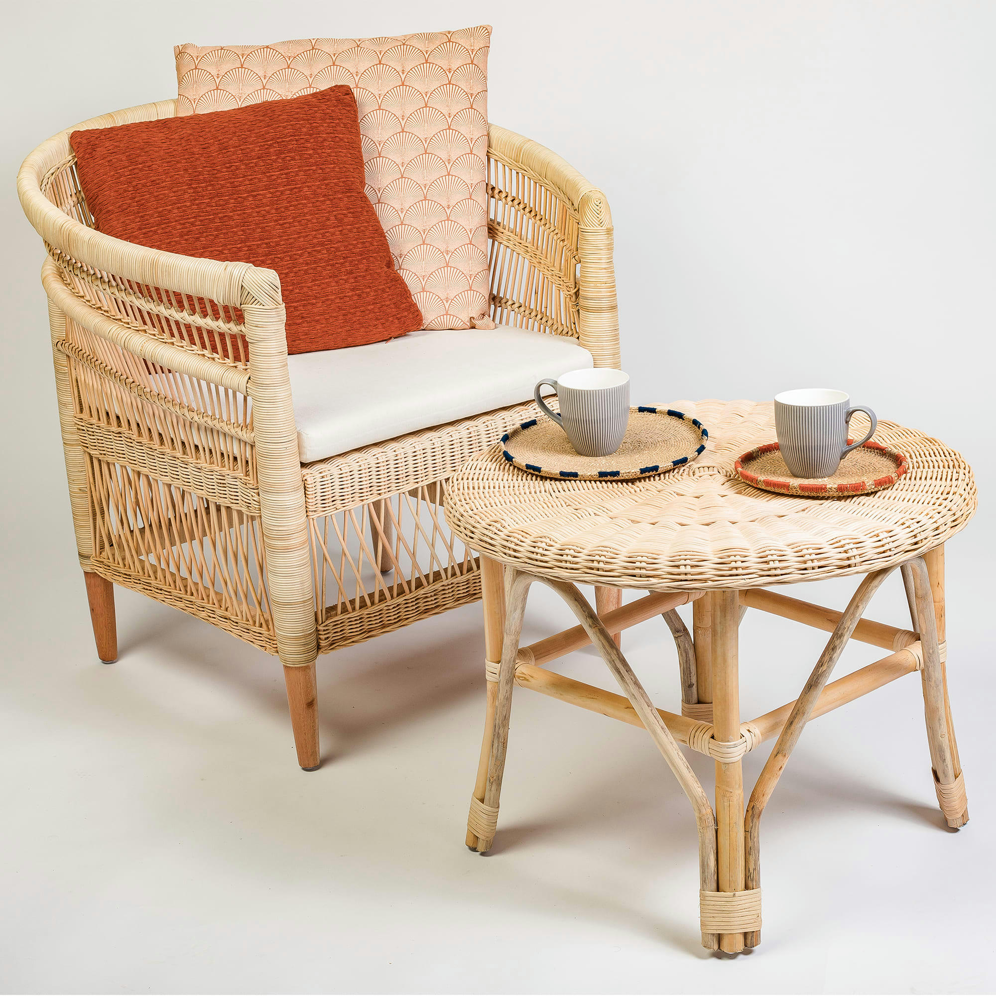 ERIA - Table basse ronde en rotin D60 -ERIA