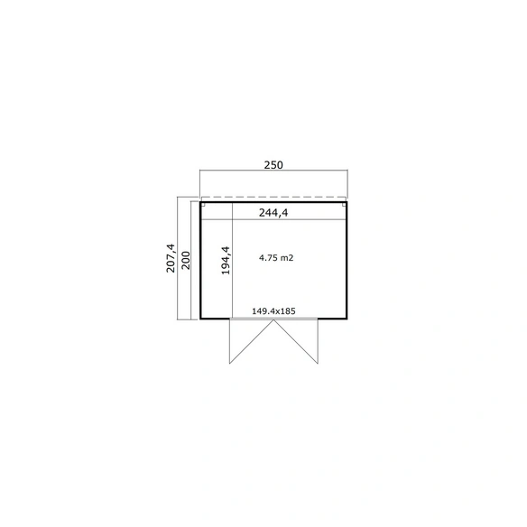 Gartenhaus, NIKA 1,5 28 mm,graphitgrau