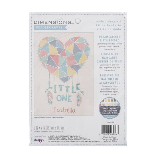 Dimensions Little Dreamcatcher Embroidery Kit 13cm x 18cm