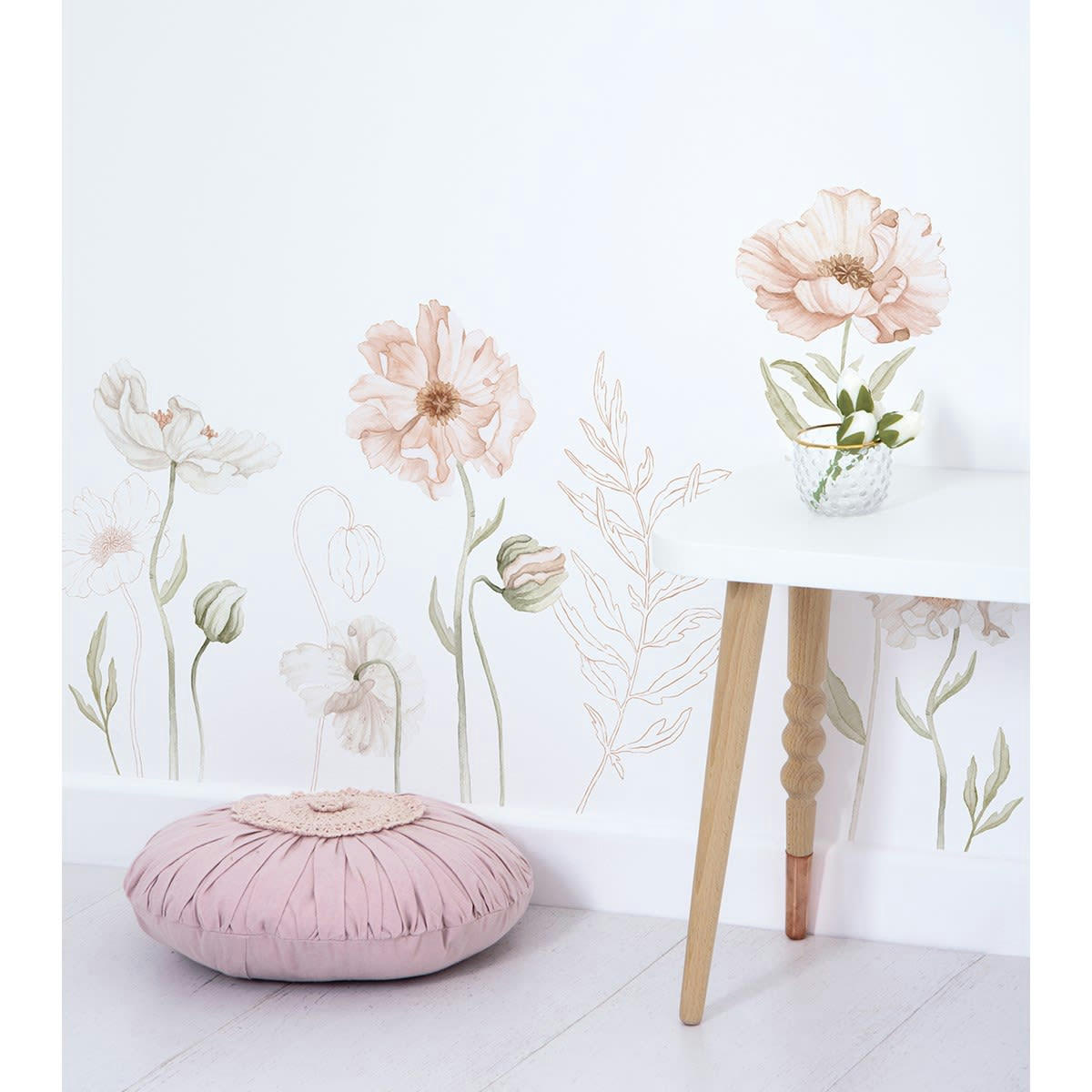 POPPIES - Grand sticker grands coquelicots en vinyle mat multicolore