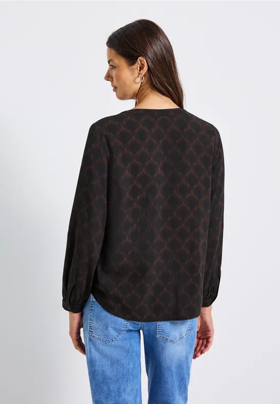 Split Neck Print-Tunika