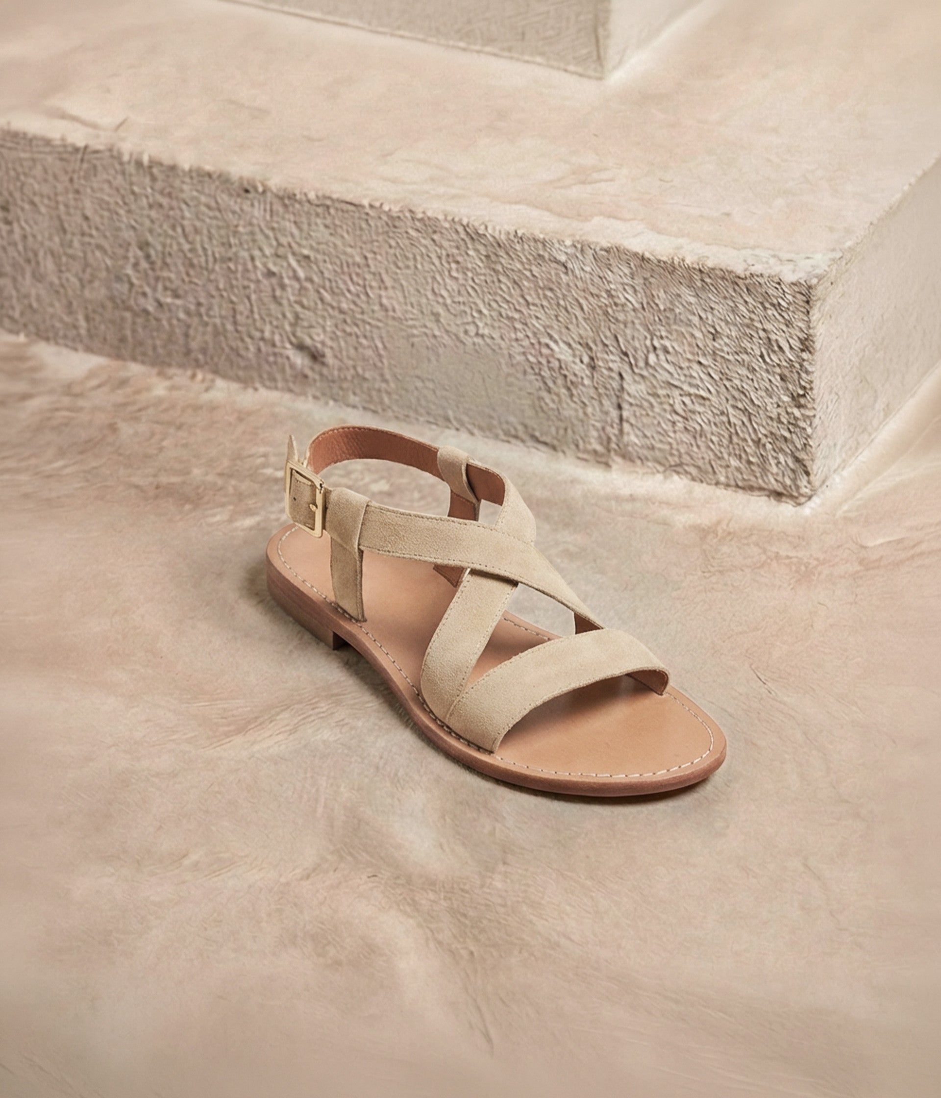 Sandales velours beige Soyah