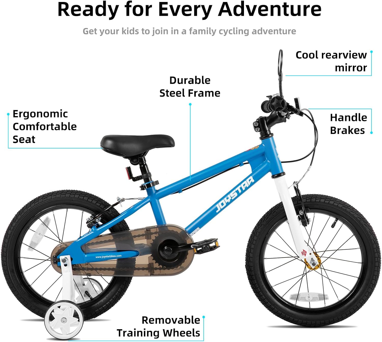 JOYSTAR Lomand 14 16 18 20 Inch Kids Bike with Training Wheels, BMX Style Kids Bicycle for Toddlers Boys Girls Ages 3-12, Dual V-Brake, Adjustable Seat, Multiple Colors