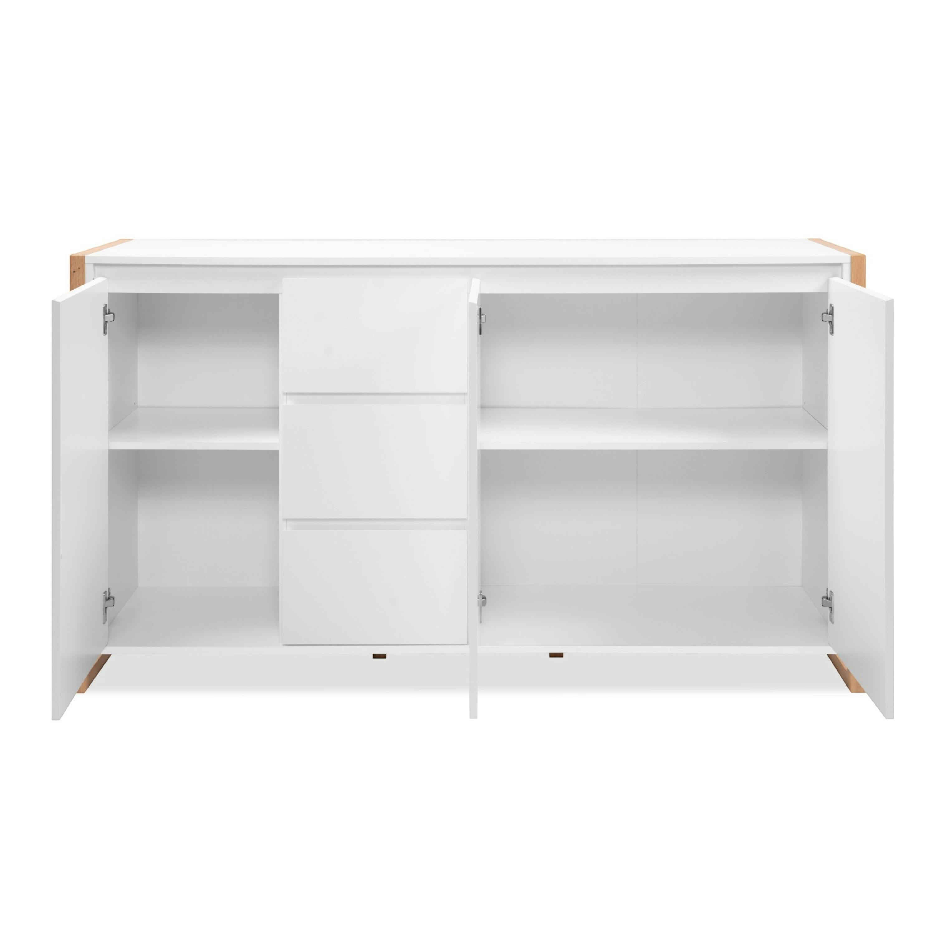 Buffet blanc 3 portes 3 tiroirs 160 cm ALVA