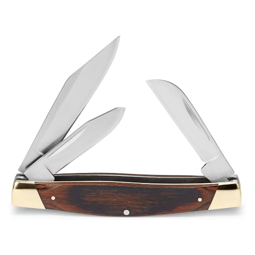 Buck Knives Stockman 3 Blade Pocket Knife with Woodgrain Handle| 371BRS