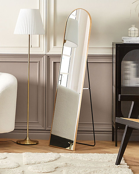 Miroir sur pied BAGNOLET 150 cm Métal Doré