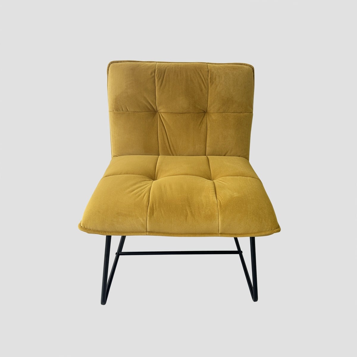 Fotel NELOX welurowy musztardowy 63x69x73 cm