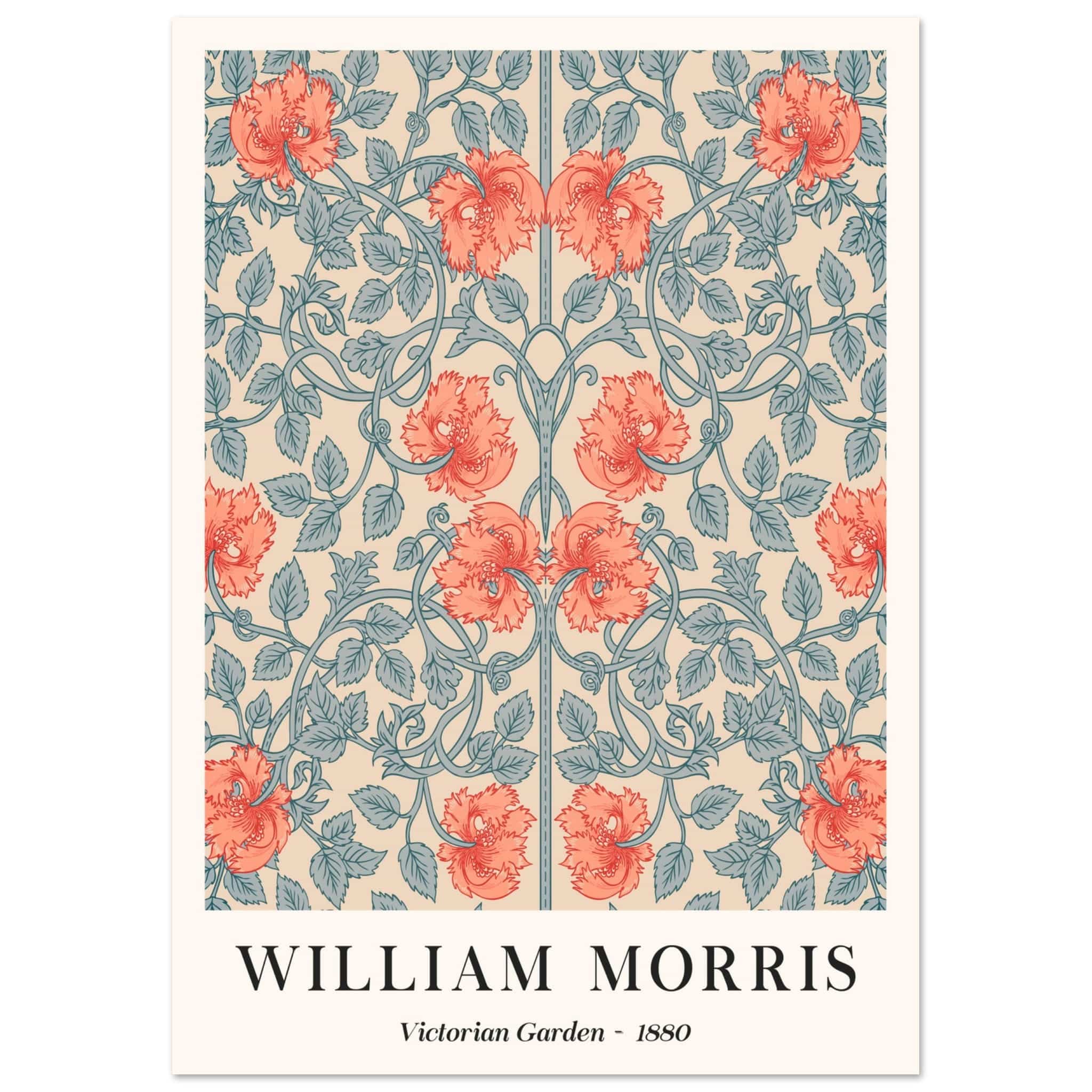 Artfulprints Poster William Morris - Victorian garden 1880  - A4 21x29.7 cm - Meerkleurig
