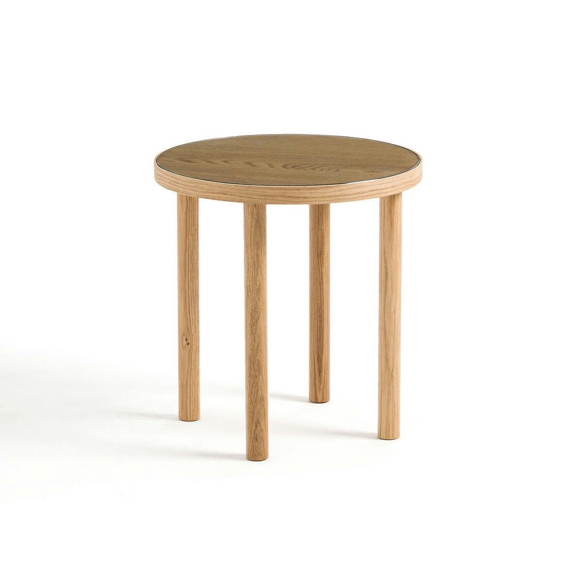 Bout de canapé chêne et verre, Evergreen