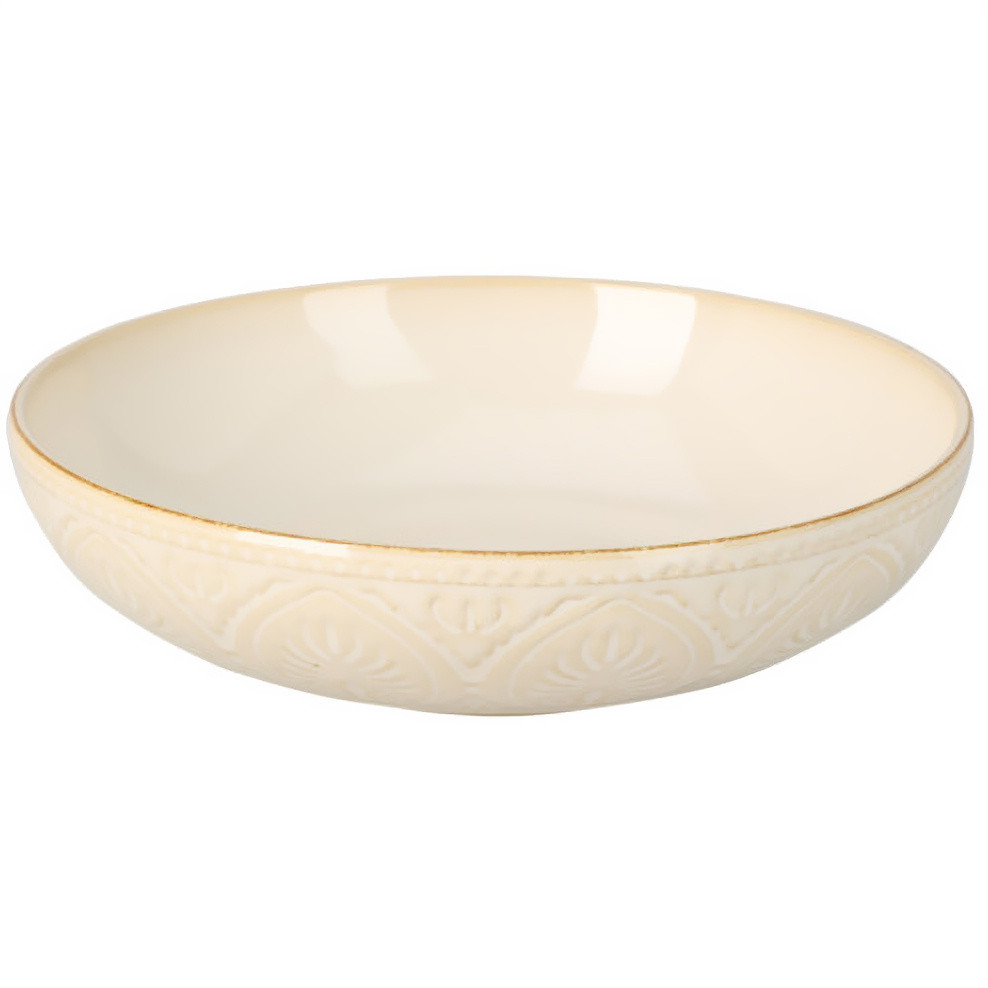 Ceramiczny talerz głęboki ze żłobionym wzorem, Ø 20 cm