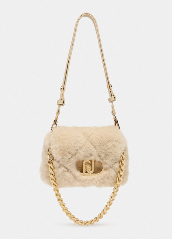 Borsa LaPuffy piccola in pelliccia sintetica