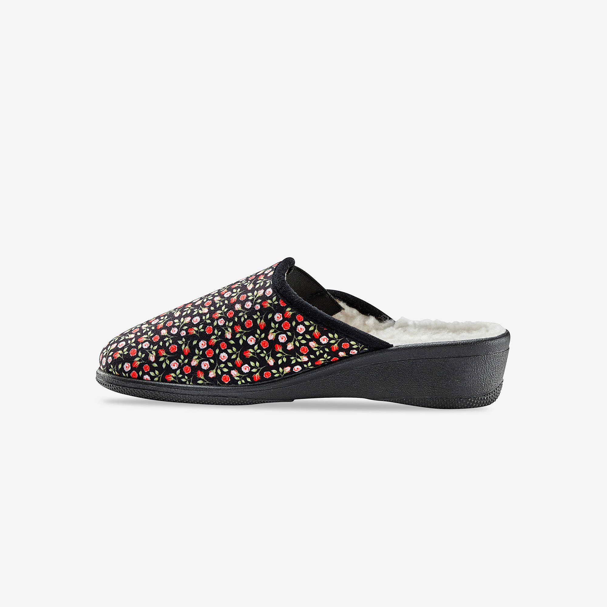 Mules sabot imprimées fleurs - fourrées