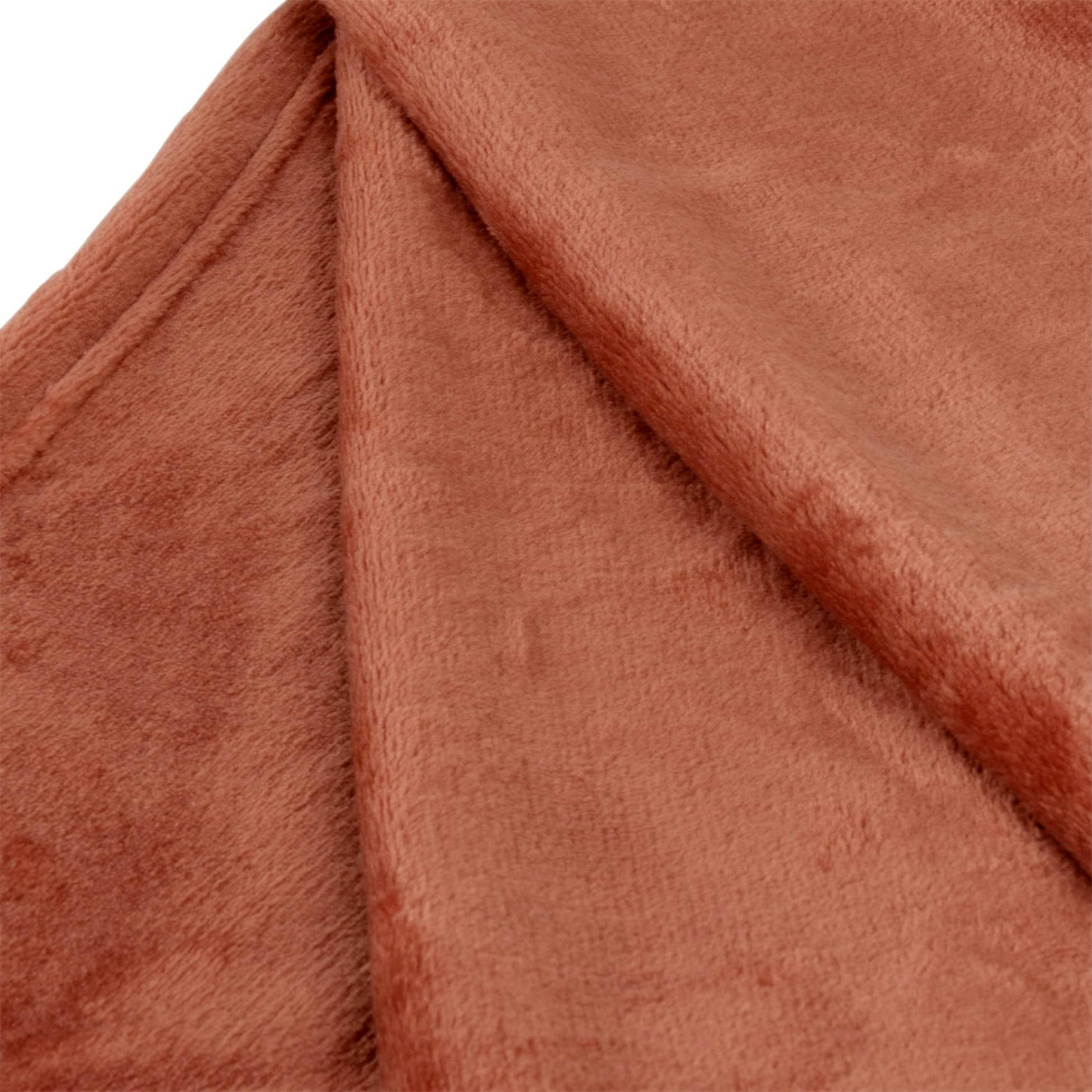 - Plaid en flanelle polyester recyclé orange 230x150