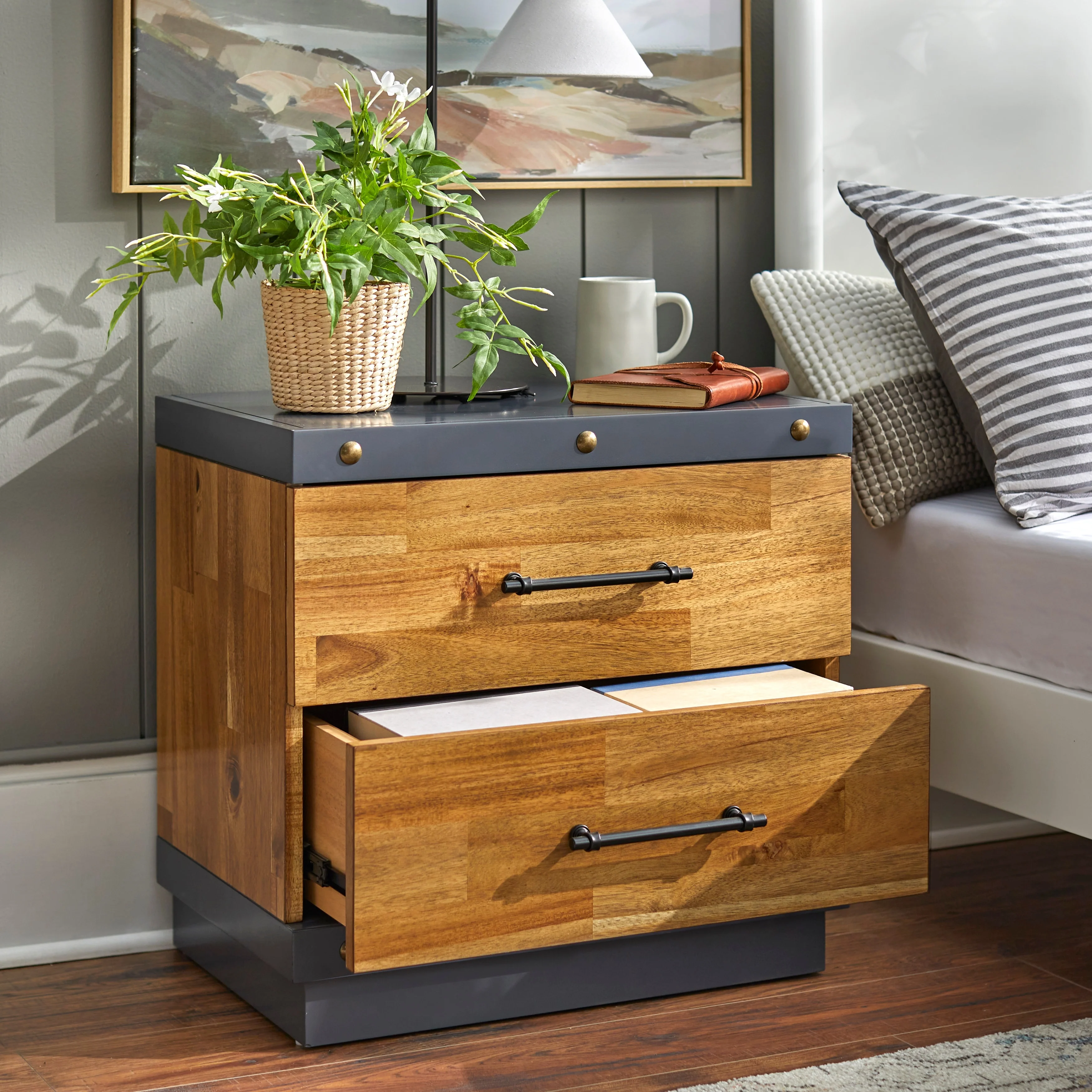 Lifestorey Drake 2-Drawer Nightstand