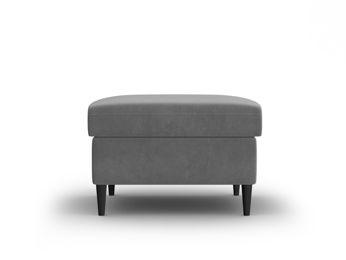 Cosmopolitan Design Poef Kyoto flueel lichtgrijs - 70x70x45cm